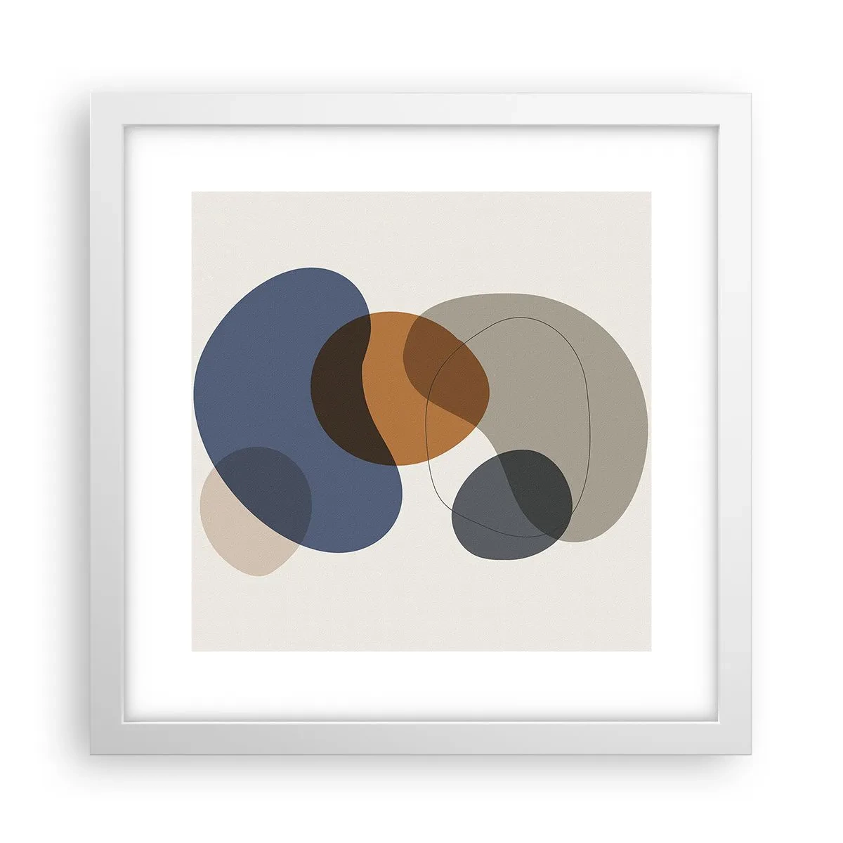 Affiche dans un cadre blanc - Poster - Gouttes de couleur - 30x30 cm