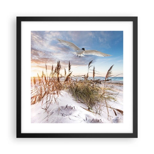 Affiche dans un cadre noir - Poster - Vent de mer - 40x40 cm