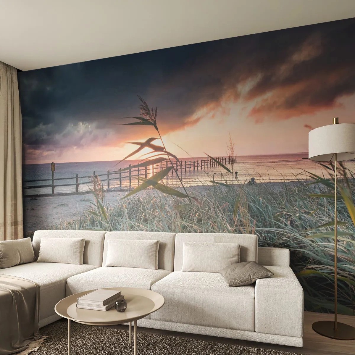 Papier Peint Photo Premium Sand - Ça ne passe pas avec le vent - Paysage, Mer, Plage - 100x70 cm