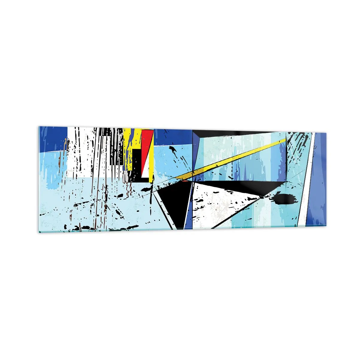 Impression sur verre - Image sur verre - Composition géométrique abstraite aux couleurs vives - 160x50cm - Regardez le monde sous un certain angle… - Décoration murale moderne pour le salon et la chambre ARTTOR