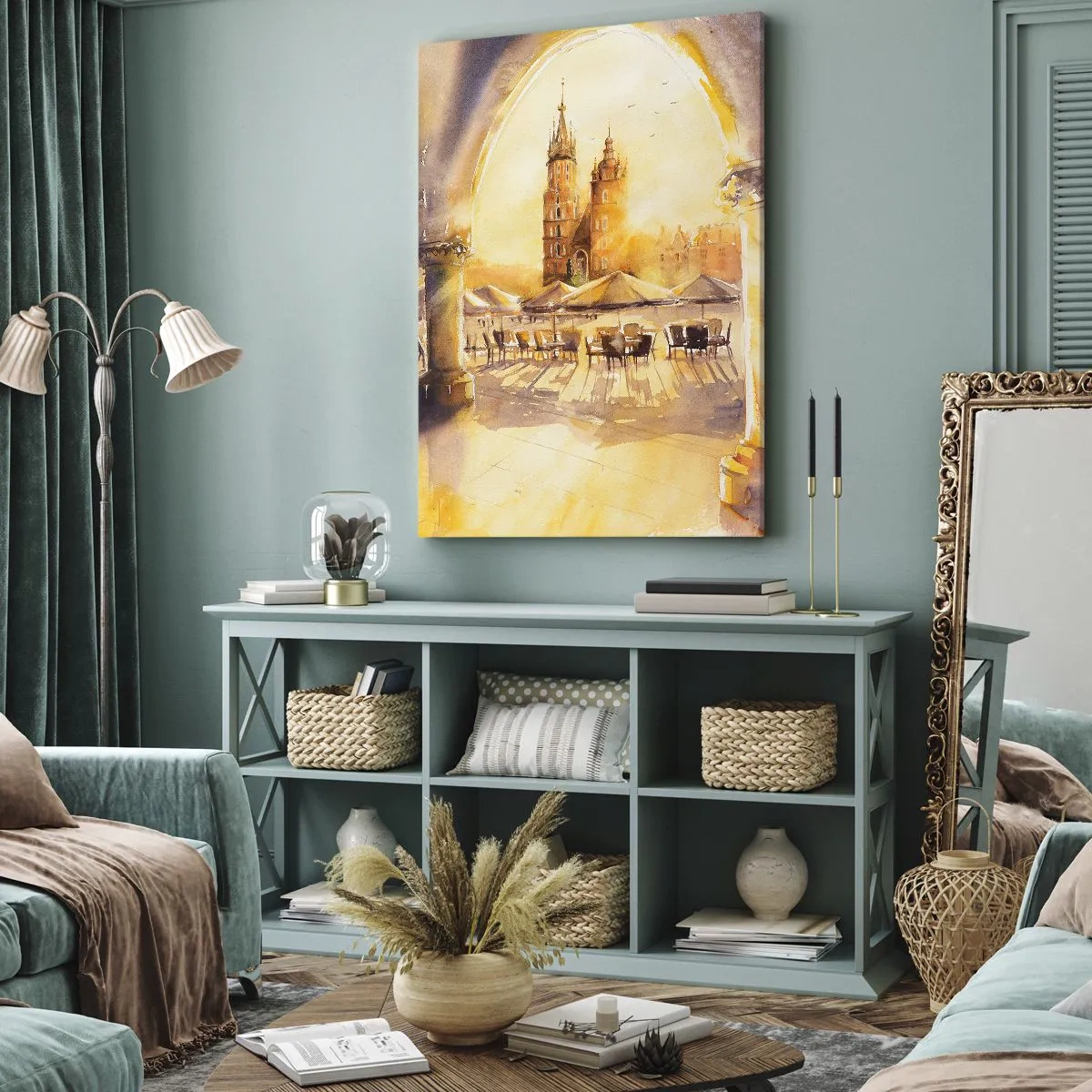 Impression sur toile - Image sur toile - À l'est, sur la place du marché de Cracovie - 70x100 cm