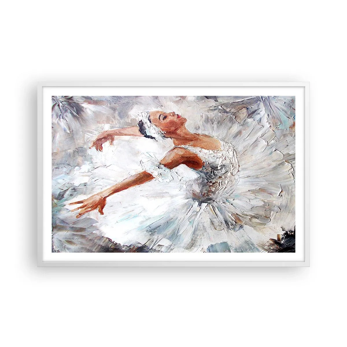 Affiche dans un cadre blanc - Poster - Délicat et léger comme du tulle - 91x61 cm