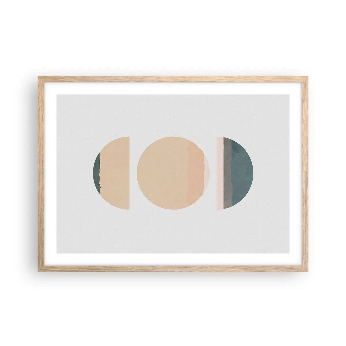 Affiche dans un chêne clair - Poster - Cercles après cercles - 70x50 cm