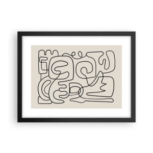 Affiche dans un cadre noir - Poster - Suivez les indices - 40x30 cm