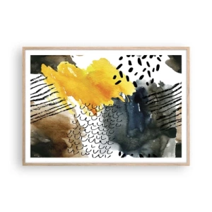 Affiche dans un chêne clair - Poster - Rencontre des éléments - 100x70 cm