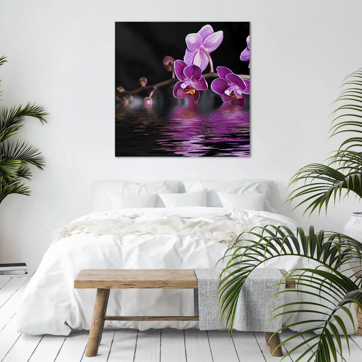 Impression sur toile - Image sur toile - Reflet lilas de la beauté - 40x40 cm
