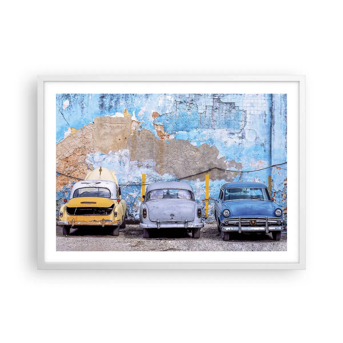 Affiche dans un cadre blanc - Poster - Rencontre de vétérans - 70x50 cm