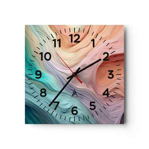 Horloge murale - Pendule murale - Vague arc-en-ciel - 30x30 cm