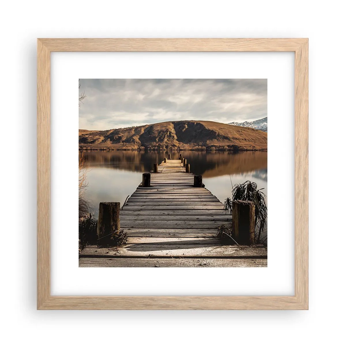 Affiche dans un chêne clair - Poster - Paysage silencieux - 30x30 cm