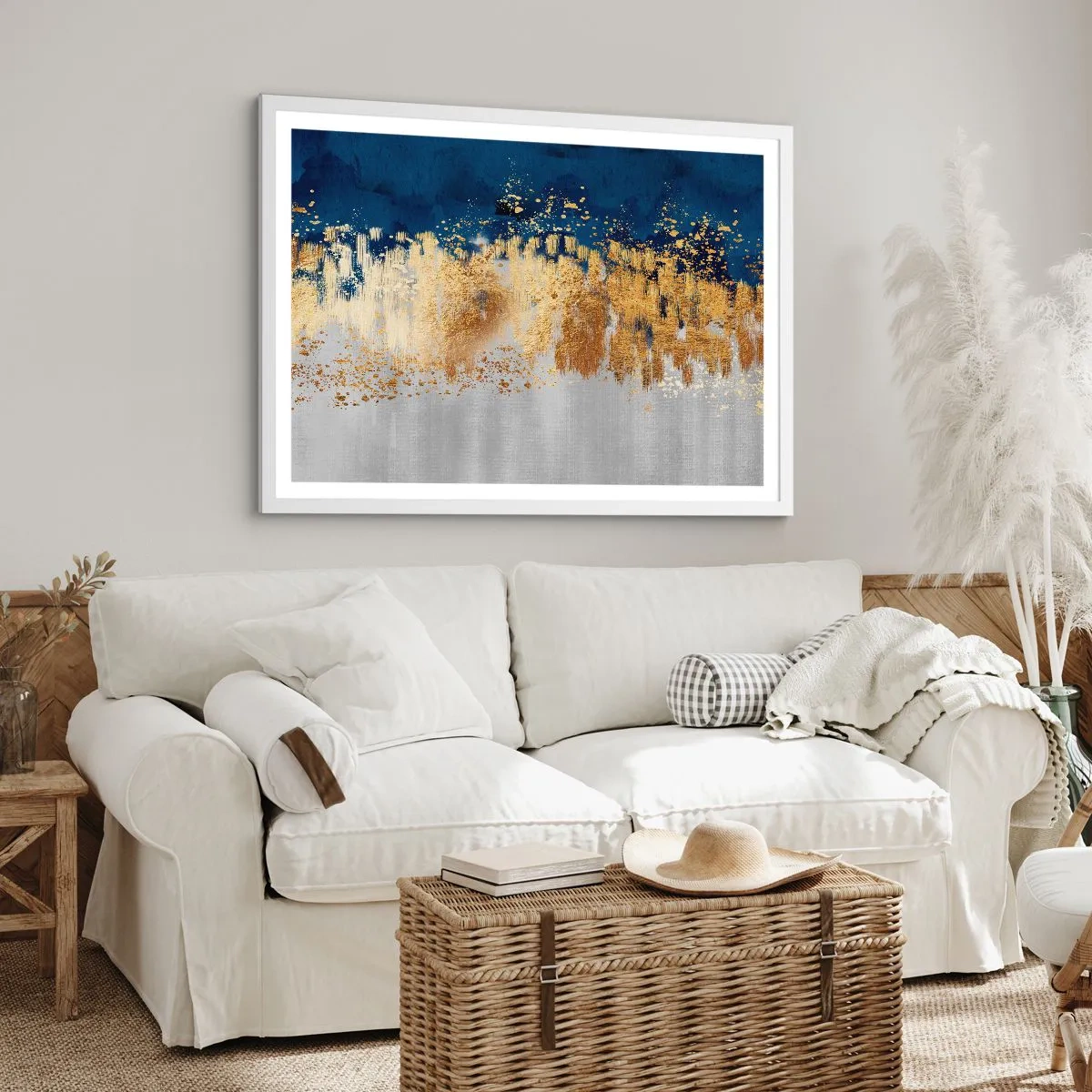 Affiche dans un cadre blanc - Poster - Une composition moderne et pétillante - 100x70 cm
