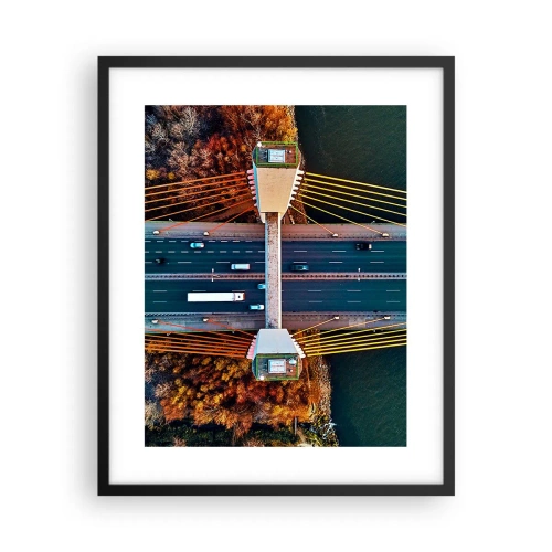 Affiche dans un cadre noir - Poster - Au dessus de l'eau et de la forêt - 40x50 cm