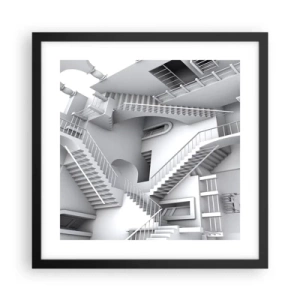 Affiche dans un cadre noir - Poster - Paradoxes spatiaux - 40x40 cm