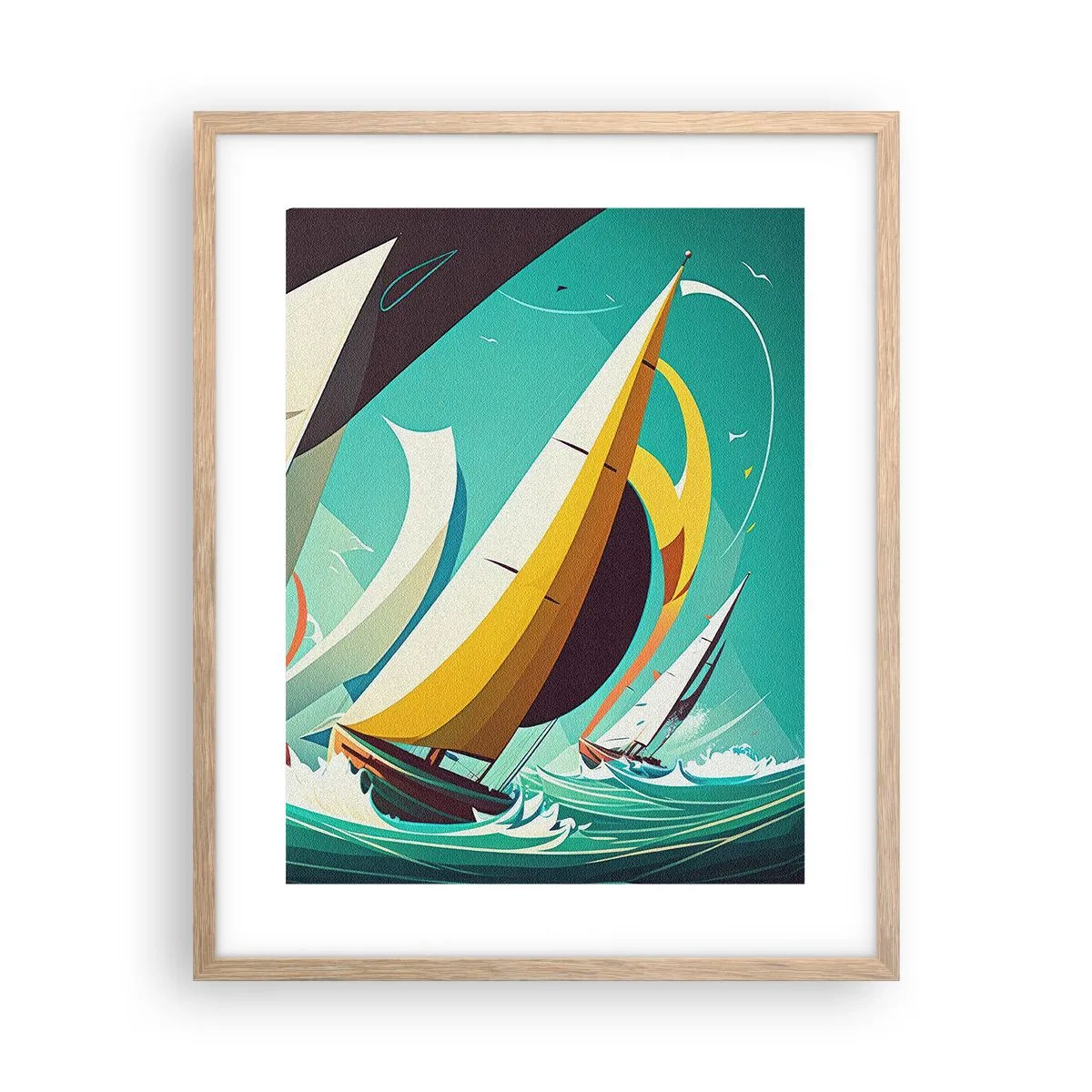 Affiche dans un chêne clair - Poster - Bonne chance avec les éléments - 40x50 cm