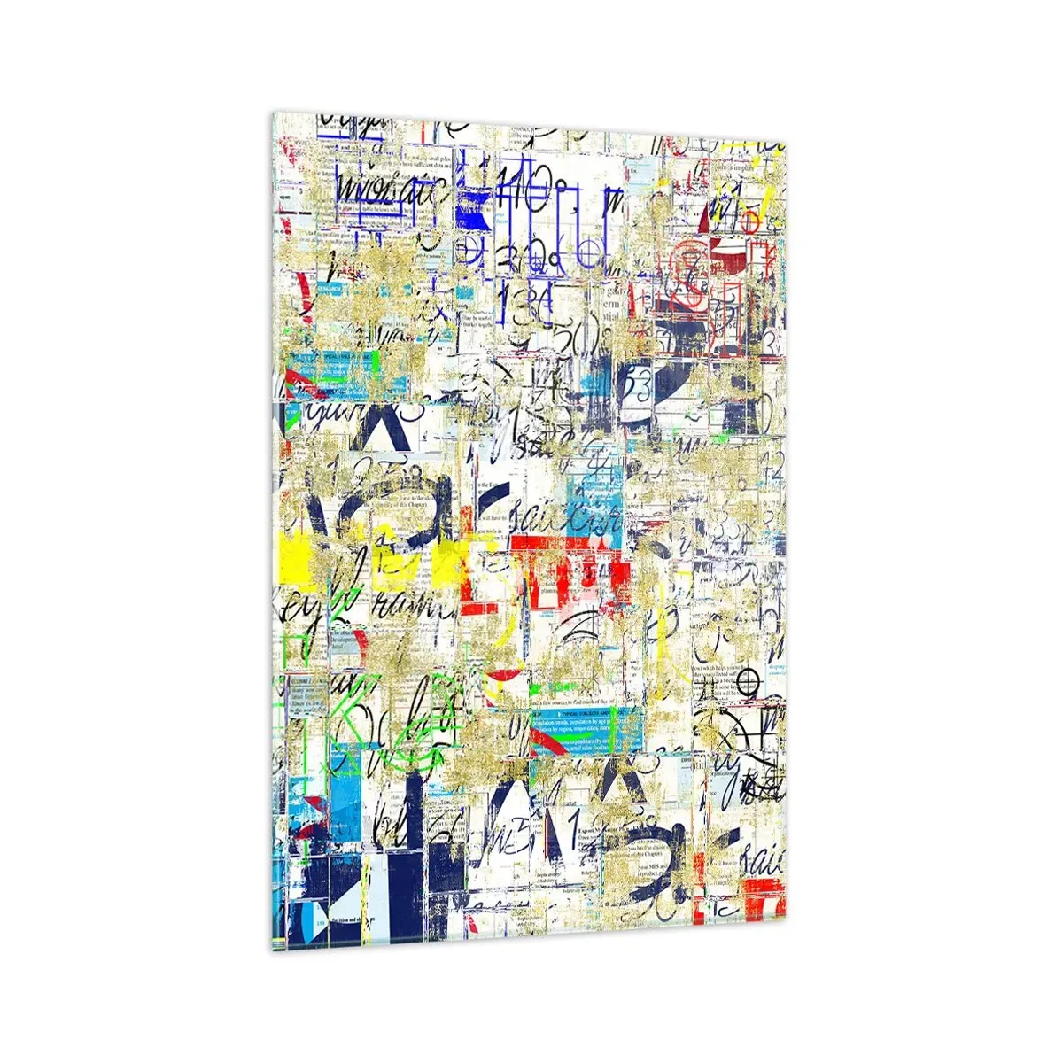 Impression sur verre - Image sur verre - Graffiti abstrait avec inscriptions et motifs colorés - 80x120cm - Ca fait juste plaisir aux yeux - Décoration murale moderne pour le salon et la chambre ARTTOR