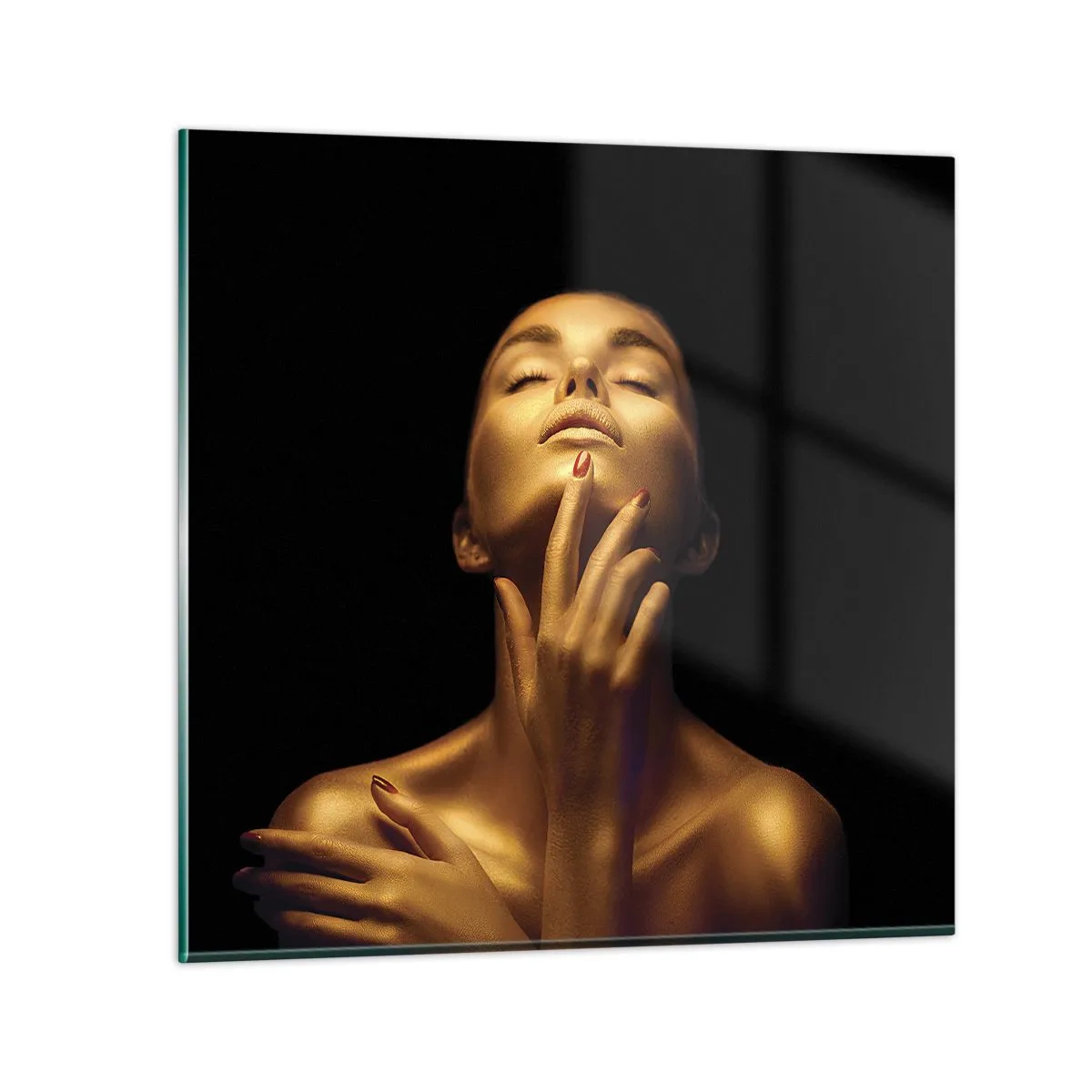 Impression sur verre - Image sur verre - Comme de la soie dorée - 70x70 cm