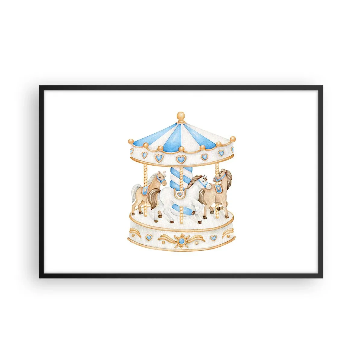 Affiche dans un cadre noir - Poster - Douce enfance - 91x61 cm