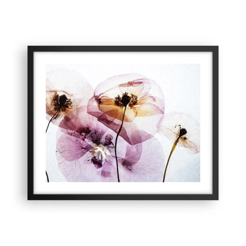 Affiche dans un cadre noir - Poster - Corps de fleurs transparente - 50x40 cm