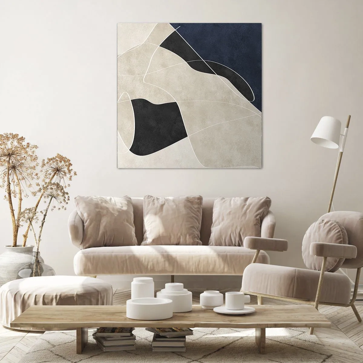 Impression sur toile - Image sur toile - Composition abstraite - contraste de couleurs - 60x60 cm