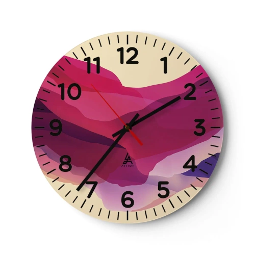 Horloge murale - Pendule murale - Vagues pourpre - 30x30 cm