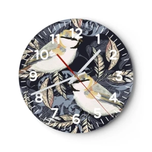 Horloge murale - Pendule murale - Babillement jaune et bleu - 40x40 cm