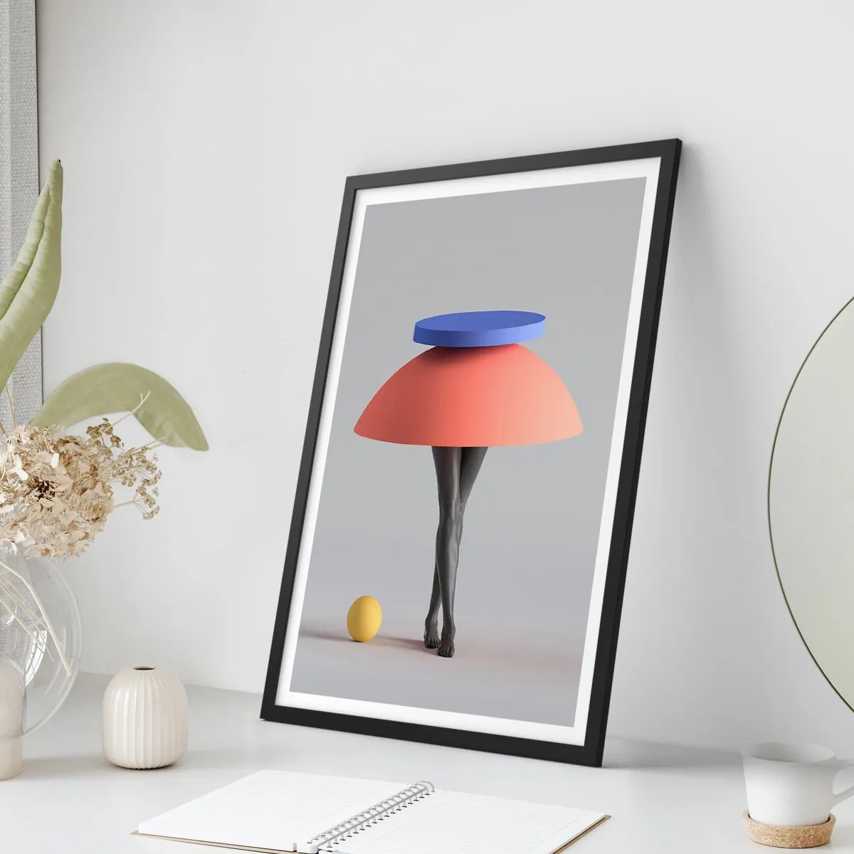 Affiche dans un cadre noir - Poster - Composition surréaliste - 61x91 cm