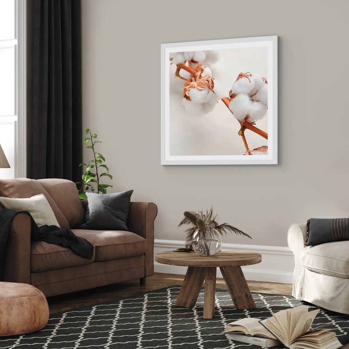 Affiche dans un cadre blanc - Poster - Seulement caliner - 60x60 cm