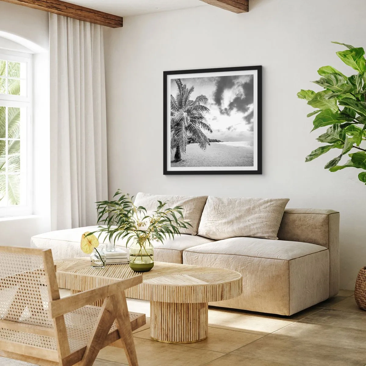 Affiche dans un cadre noir - Poster - Quand tu aspires à la solitude - 50x50 cm