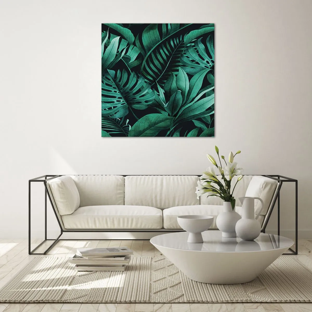 Impression sur verre - Image sur verre - Profondeur du vert tropical - 30x30 cm