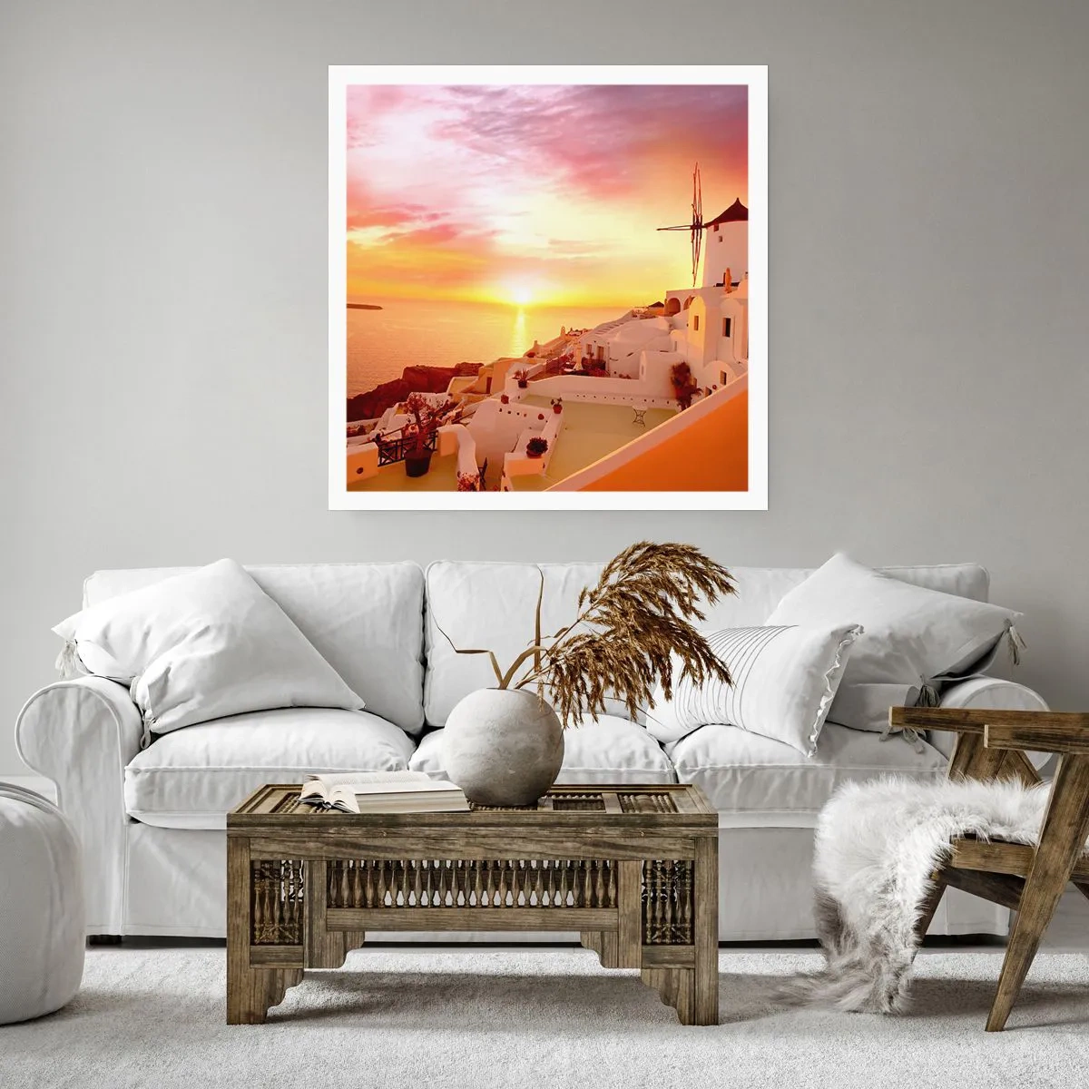 Affiche - Poster - Fondre en blanc et or - 60x60 cm