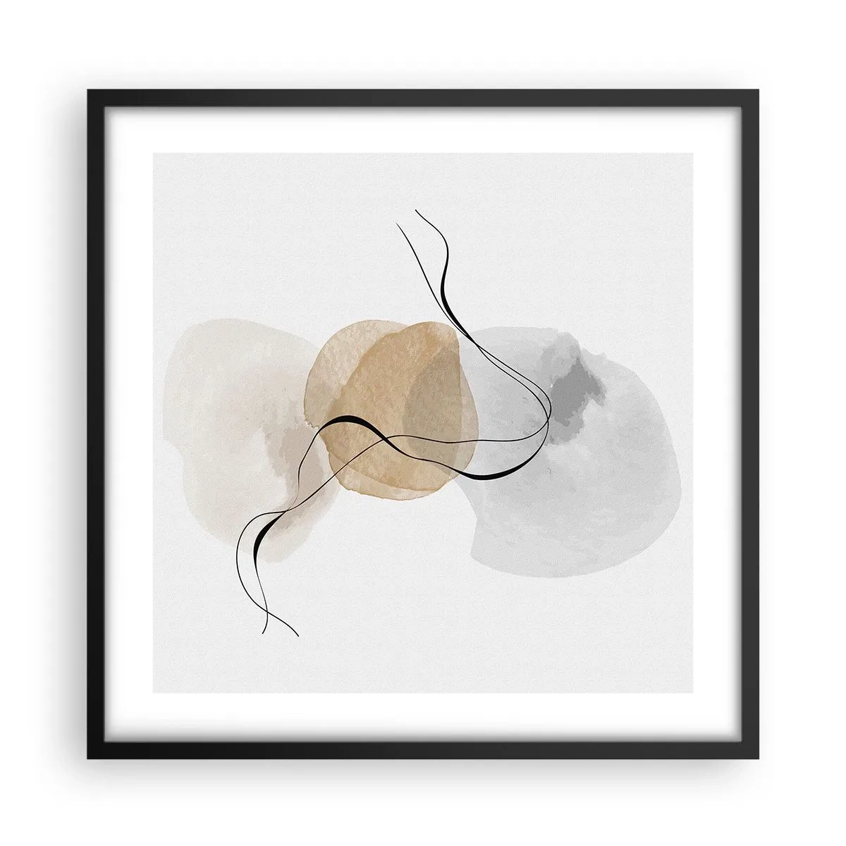 Affiche dans un cadre noir - Poster - Perles d'air - 50x50 cm