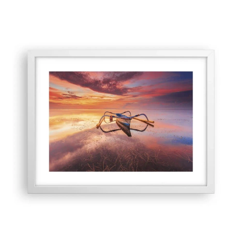 Affiche dans un cadre blanc - Poster - Le calme d'une soirée tropicale - 40x30 cm