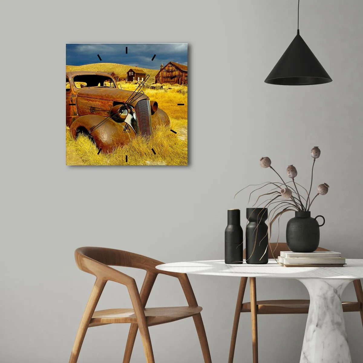 Horloge murale - Pendule murale - Repos bien mérité - 40x40 cm