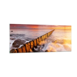 Impression sur verre - Image sur verre - La douceur des vagues - 100x40 cm