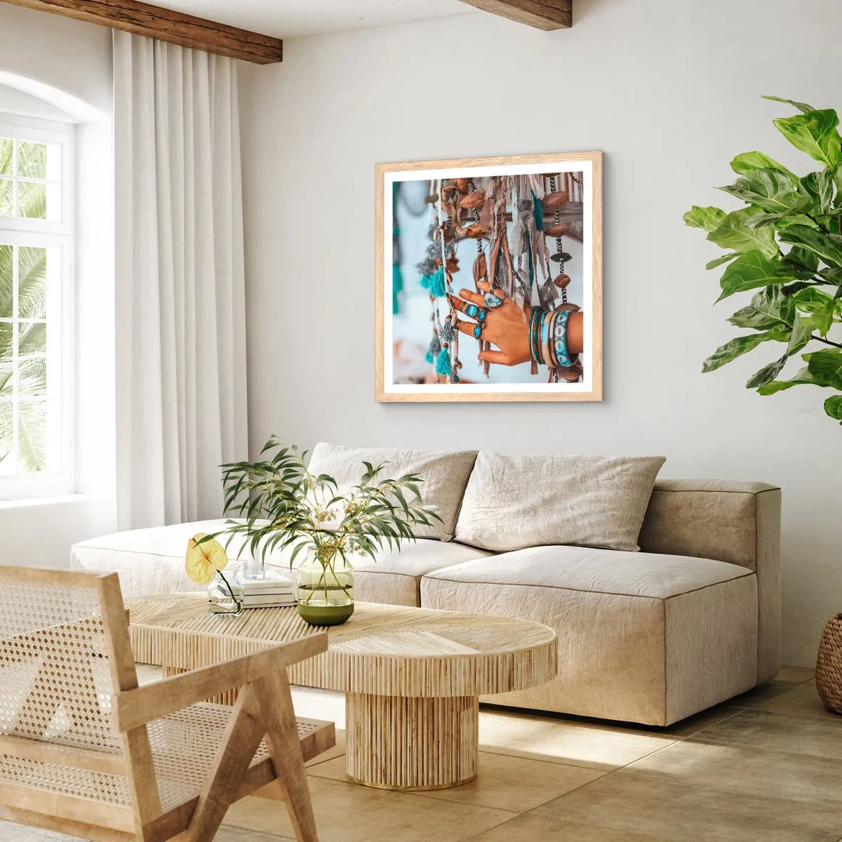 Affiche dans un chêne clair - Poster - Trésor local - 50x50 cm