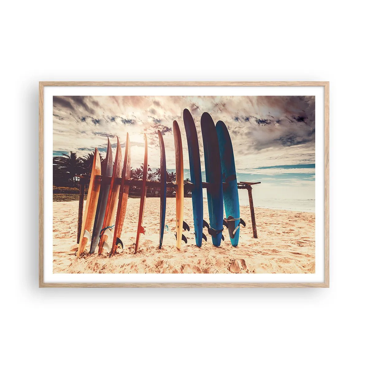 Affiche dans un chêne clair - Poster - Bonne nuit, à demain - 100x70 cm