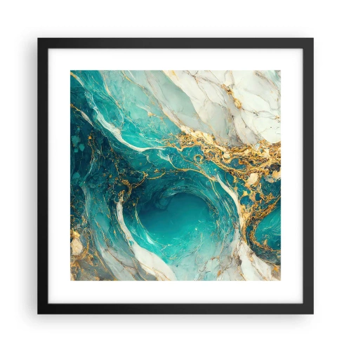 Affiche dans un cadre noir - Poster - Composition en veines d'or - 40x40 cm