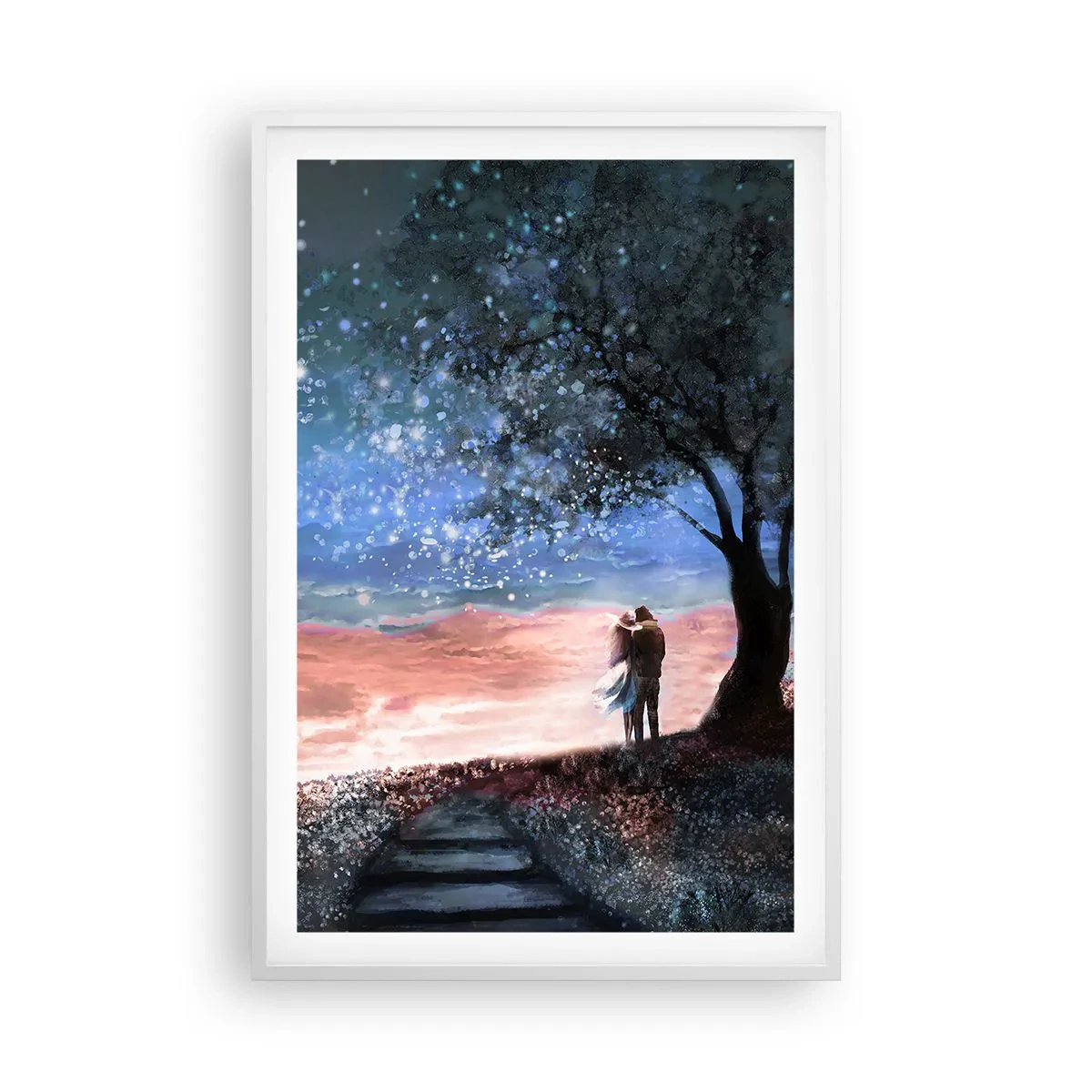 Affiche dans un cadre blanc - Poster - Spectacle étoilé - 61x91 cm