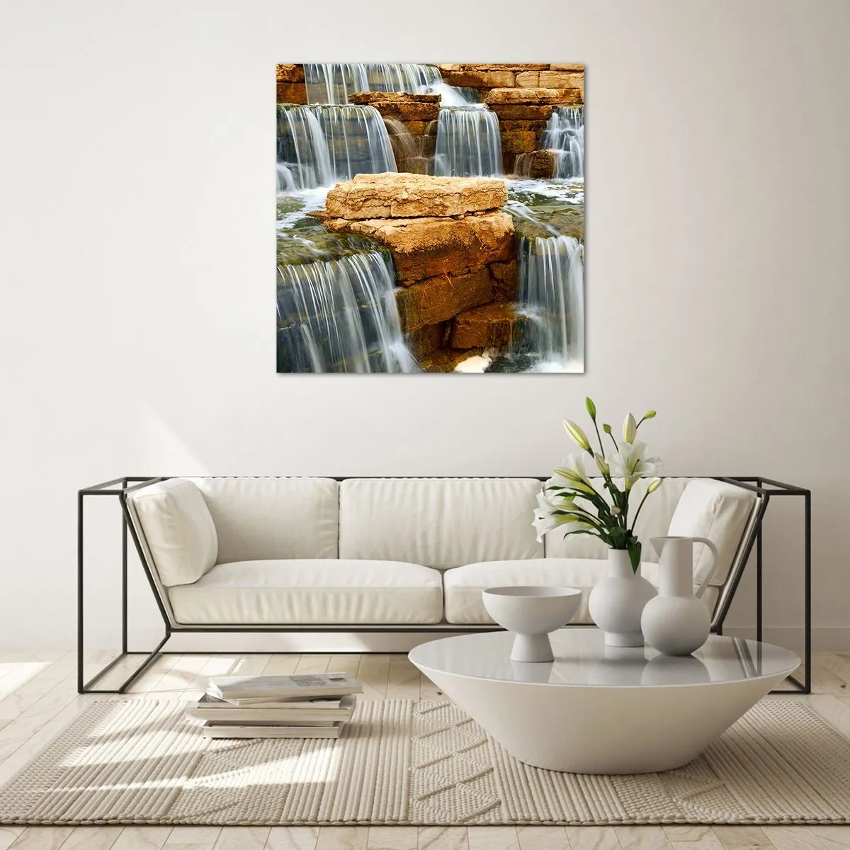 Impression sur verre - Image sur verre - Escalier vers le ciel - 70x70 cm