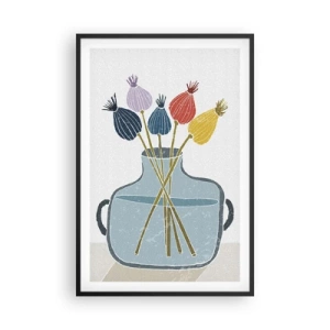 Affiche dans un cadre noir - Poster - Comme s'il avait semé des graines de pavot - 61x91 cm