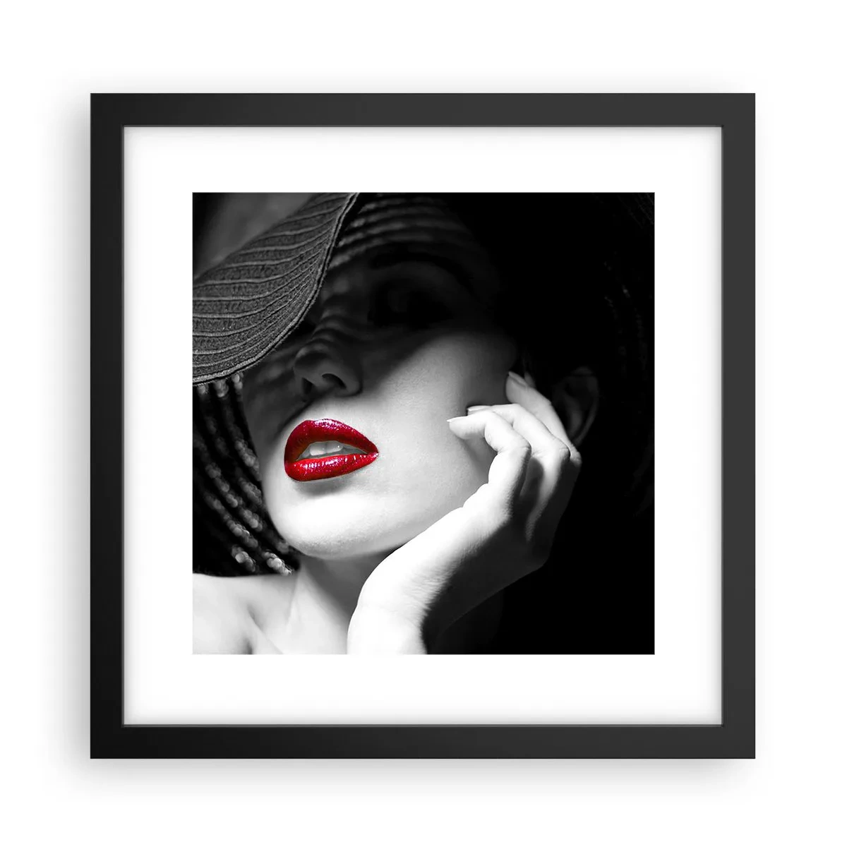 Affiche dans un cadre noir - Poster - Étude écarlate - 30x30 cm
