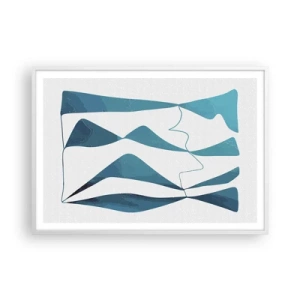 Affiche dans un cadre blanc - Poster - Abstraction : composé turquoise - 100x70 cm