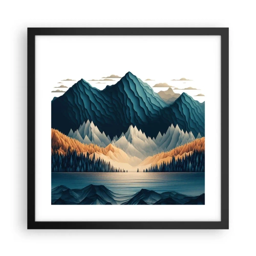 Affiche dans un cadre noir - Poster - Paysage de montagne parfait - 40x40 cm