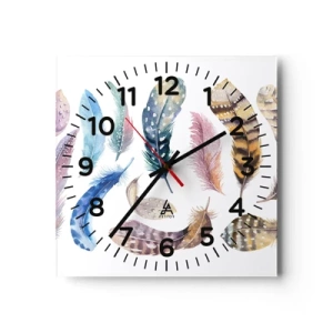 Horloge murale - Pendule murale - Léger, bariolé et multicolore - 30x30 cm