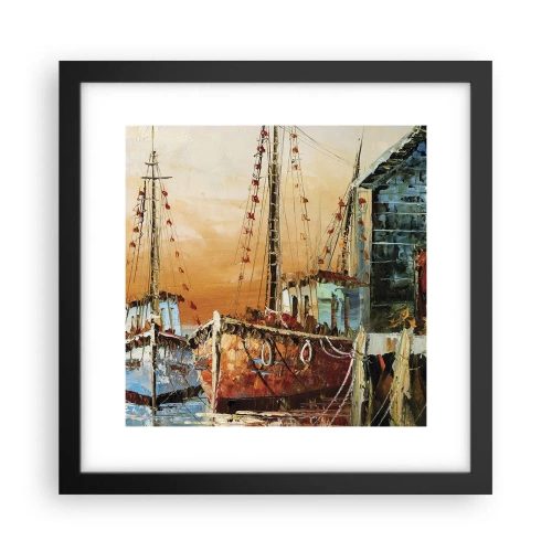 Affiche dans un cadre noir - Poster - Retour tranquille - 30x30 cm