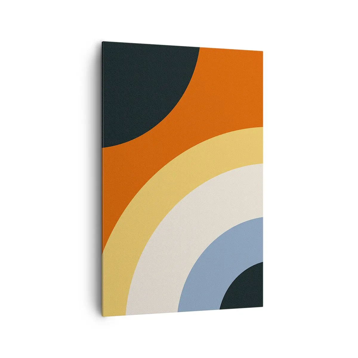 Impression sur toile - Image sur toile - Œuvre d'art abstraite avec des arcs colorés et des cercles contrastés - 80x120cm - Vers son soi - Décoration murale moderne pour le salon et la chambre ARTTOR