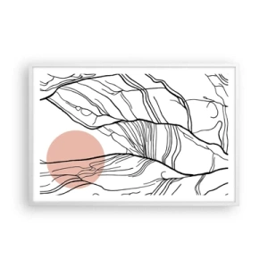 Affiche dans un cadre blanc - Poster - Dans un réseau de brindilles - 91x61 cm