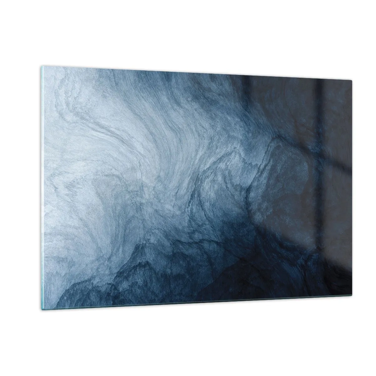 Impression sur verre - Image sur verre - Profondeur abstraite dans les tons de bleu marine et de gris - 120x80cm - Atteindre en profondeur - Décoration murale moderne pour le salon et la chambre ARTTOR