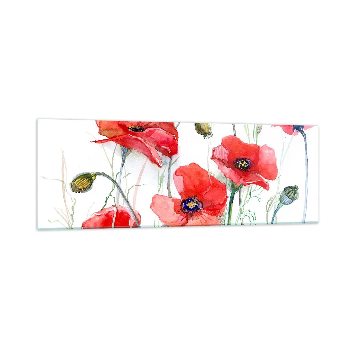 Impression sur verre - Image sur verre - Fleurs polonaises - 90x30 cm