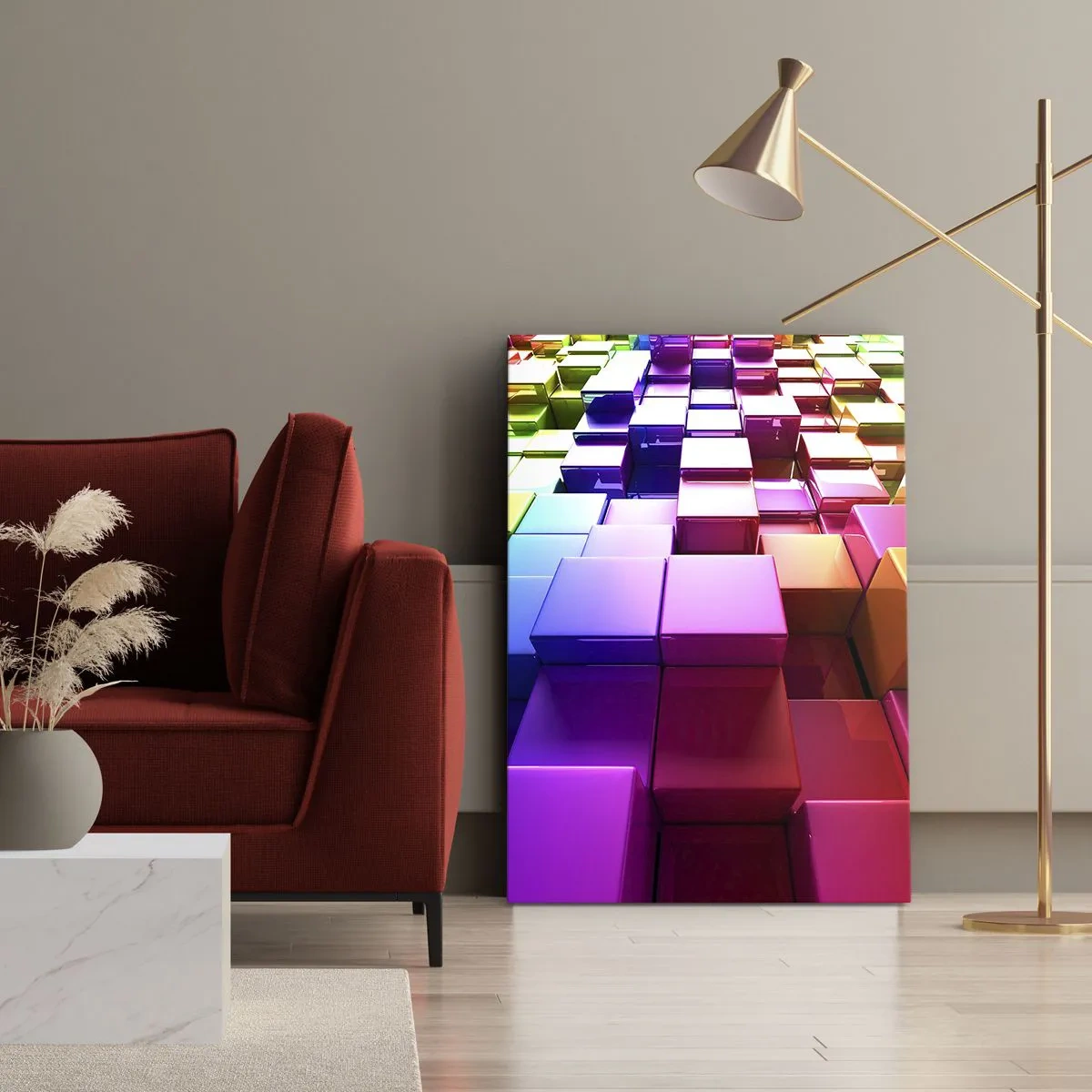 Impression sur toile - Image sur toile - Collaboration Op art dans une équipe - 45x80 cm