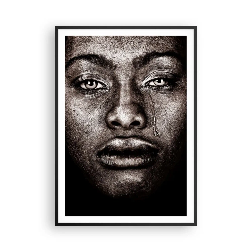 Affiche dans un cadre noir - Poster - Une larme - 70x100 cm